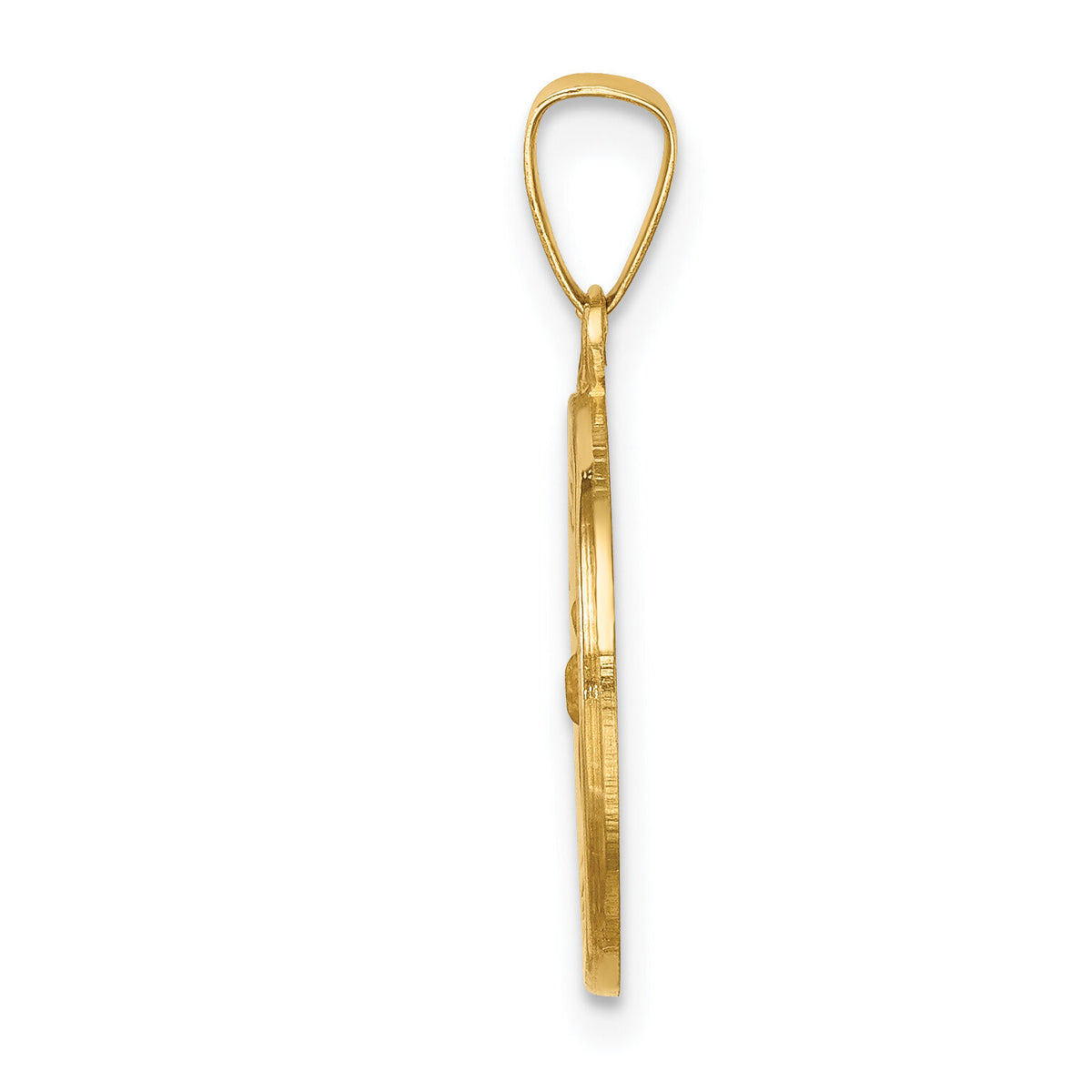 14k Polished and Satin St Francis Medal Hollow Pendant-XR1321