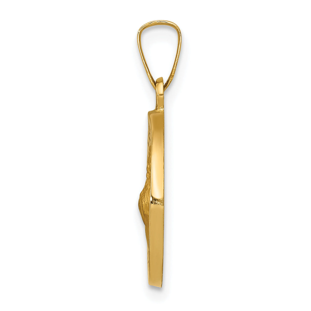 14k Polished and Satin St Francis of Assisi Medal Hollow Pendant-XR1324