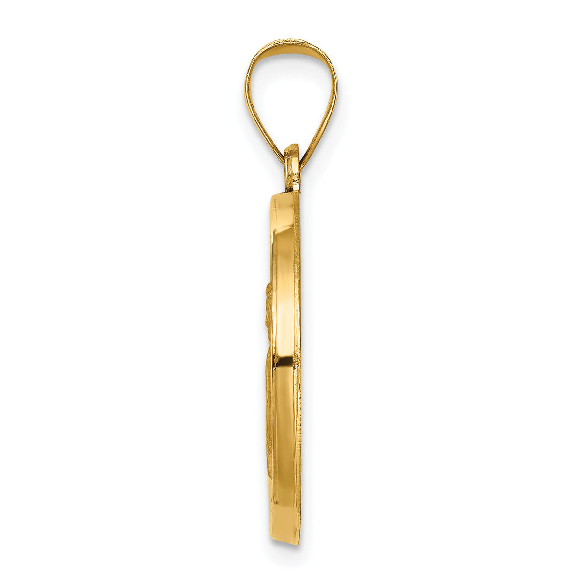 14k Polished and Satin St Gabriel Medal Hollow Pendant-XR1327