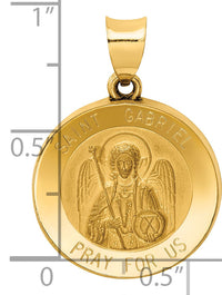 14k Polished and Satin St Gabriel Medal Hollow Pendant-XR1327