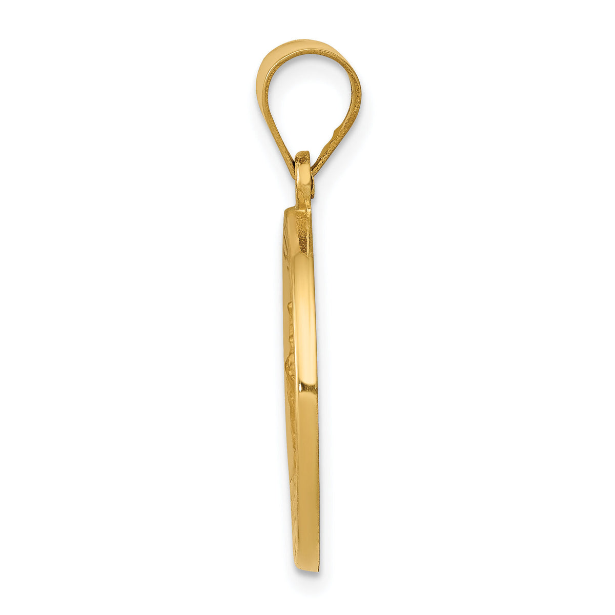 14k Polished and Satin St George Medal Hollow Pendant-XR1329