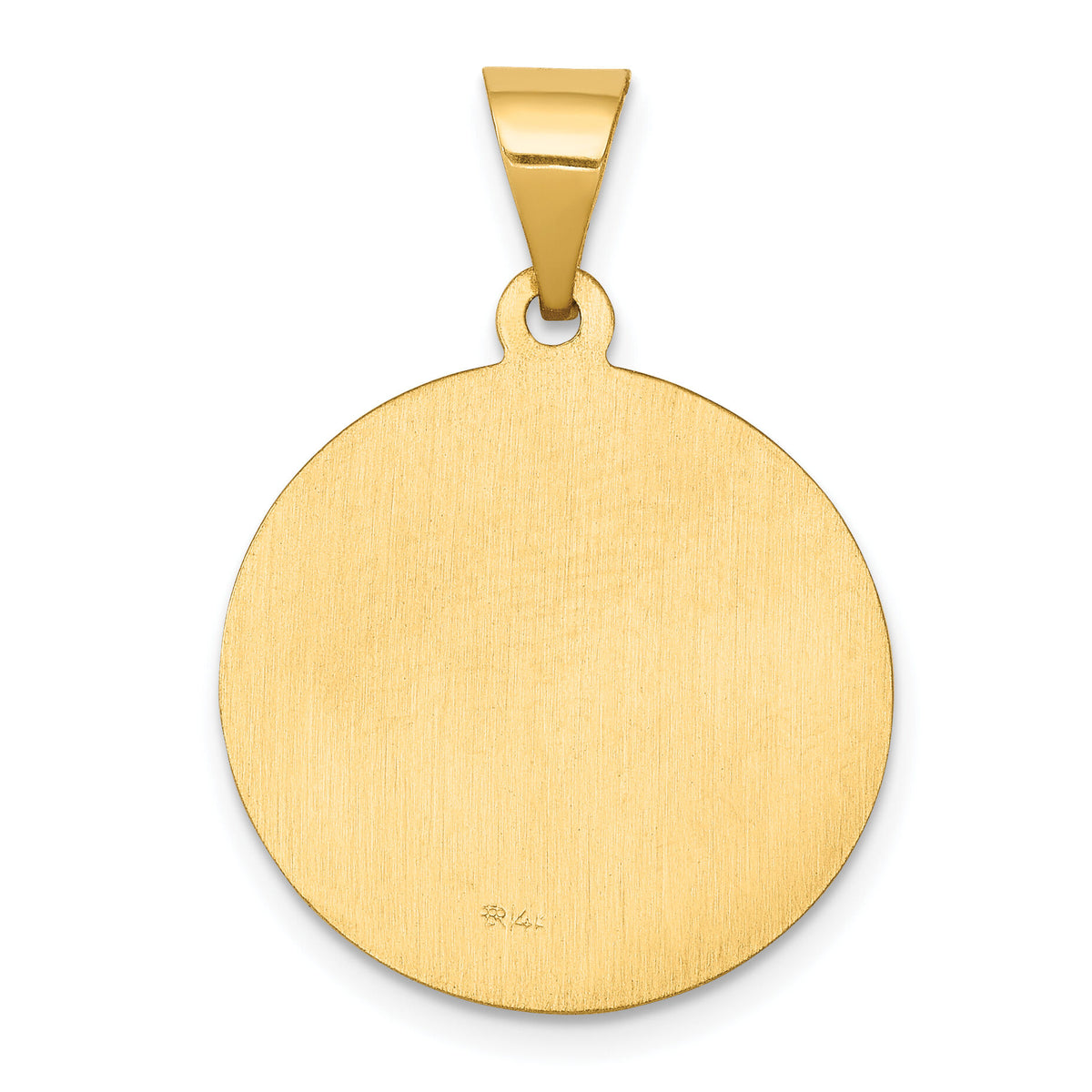 14k Polished and Satin St George Medal Hollow Pendant-XR1329