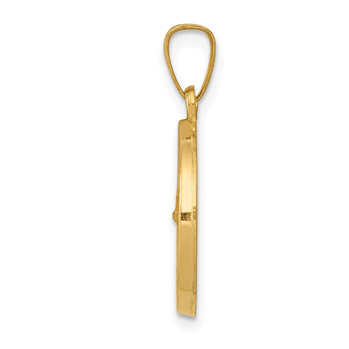 14k Polished and Satin St Gerard Medal Hollow Pendant-XR1330