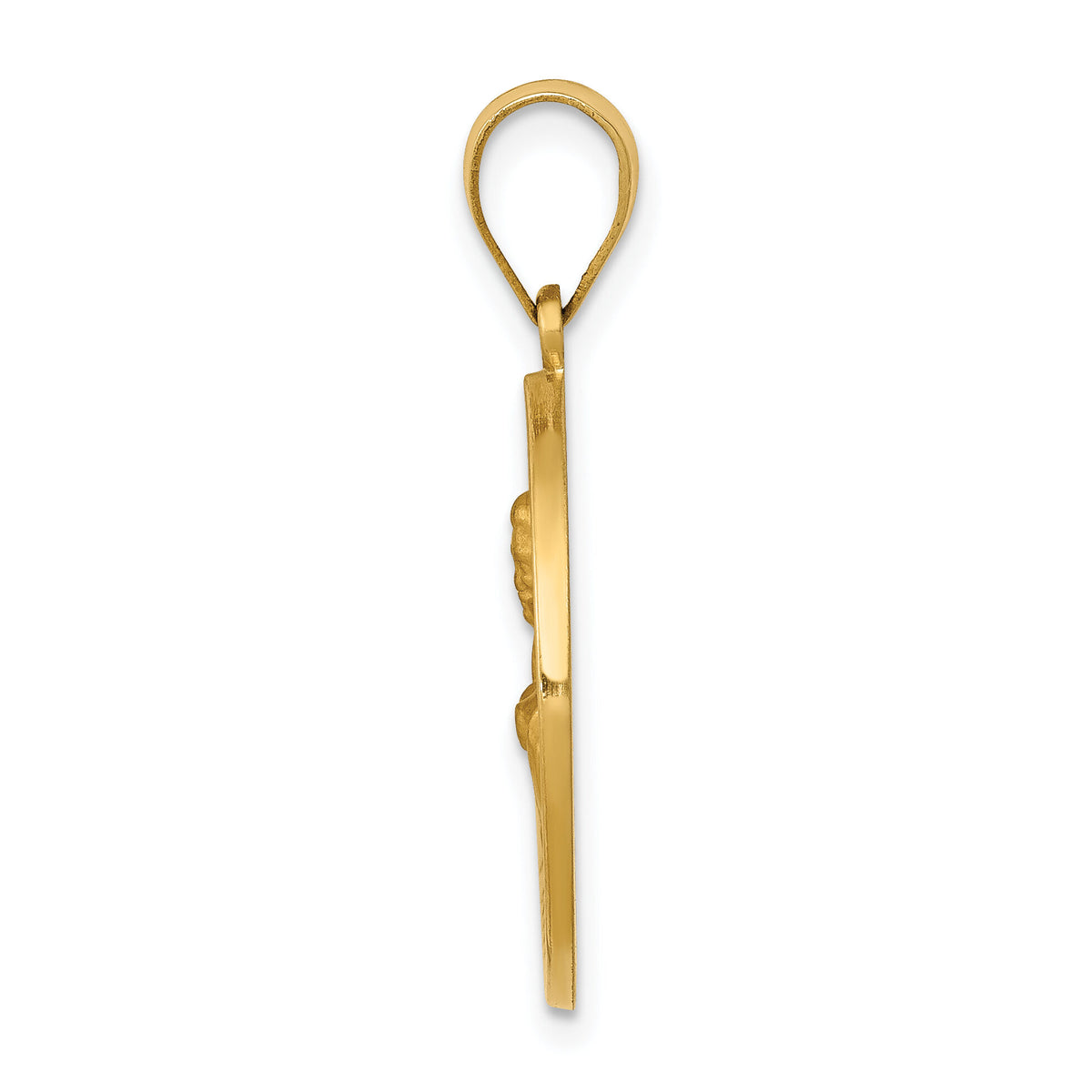 14k Polished and Satin St John Medal Hollow Pendant-XR1333