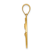 14k Polished and Satin St John Medal Hollow Pendant-XR1333