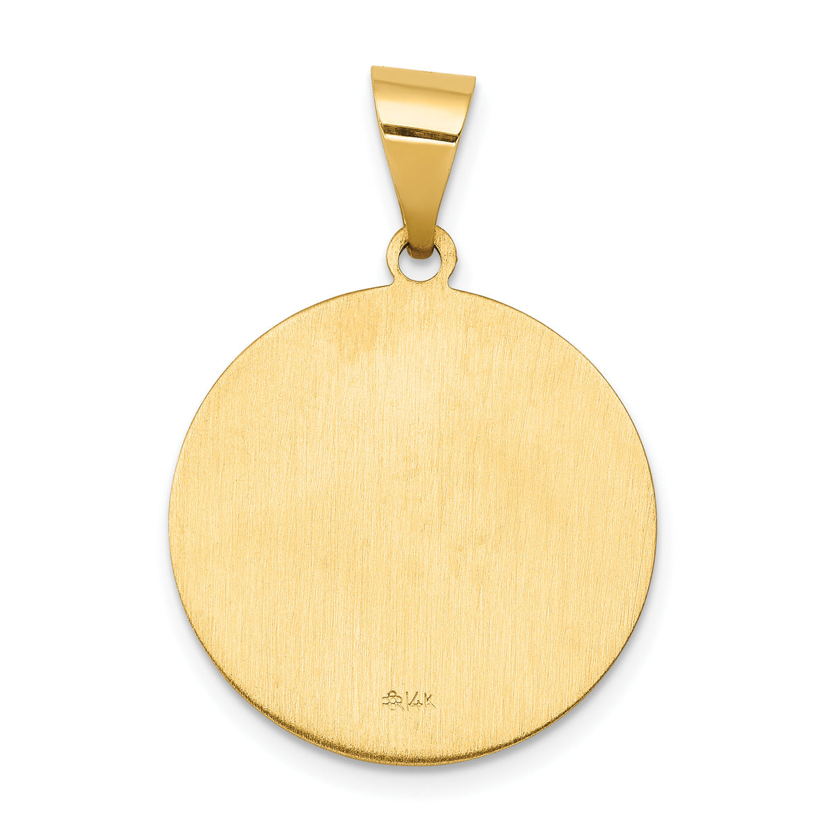 14k Polished and Satin St John Medal Hollow Pendant-XR1333