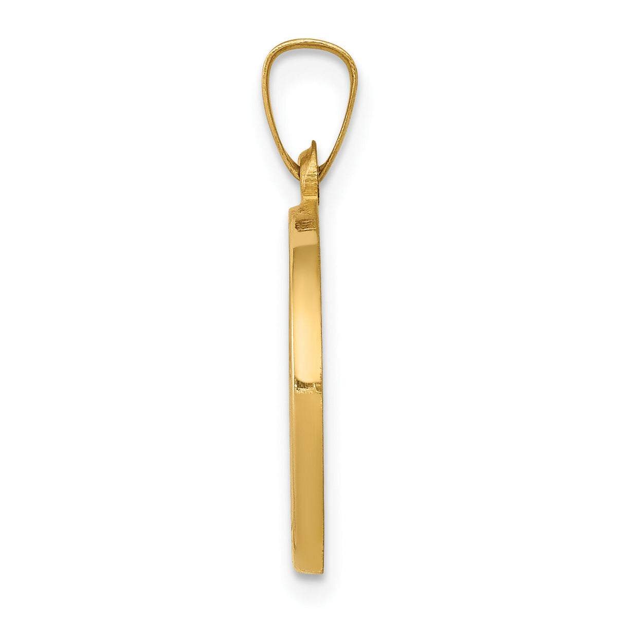 14k Polished and Satin St John Baptist Medal Hollow Pendant-XR1334