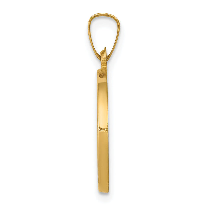 14k Polished and Satin St John Baptist Medal Hollow Pendant-XR1334