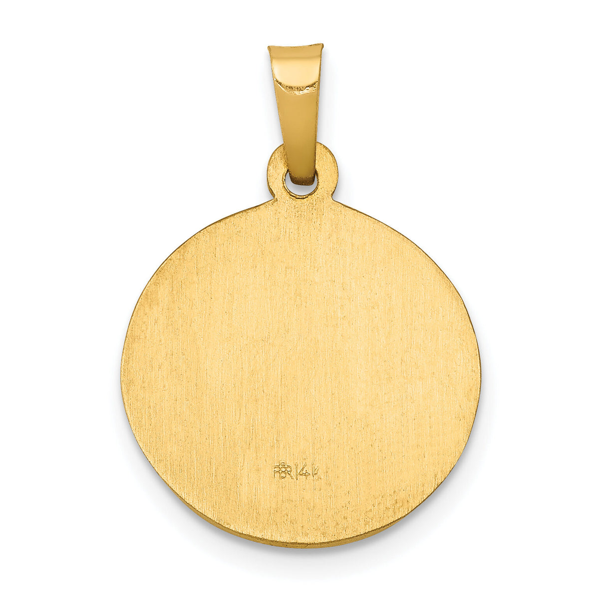 14k Polished and Satin St John Baptist Medal Hollow Pendant-XR1334