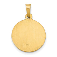14k Polished and Satin St John Baptist Medal Hollow Pendant-XR1334