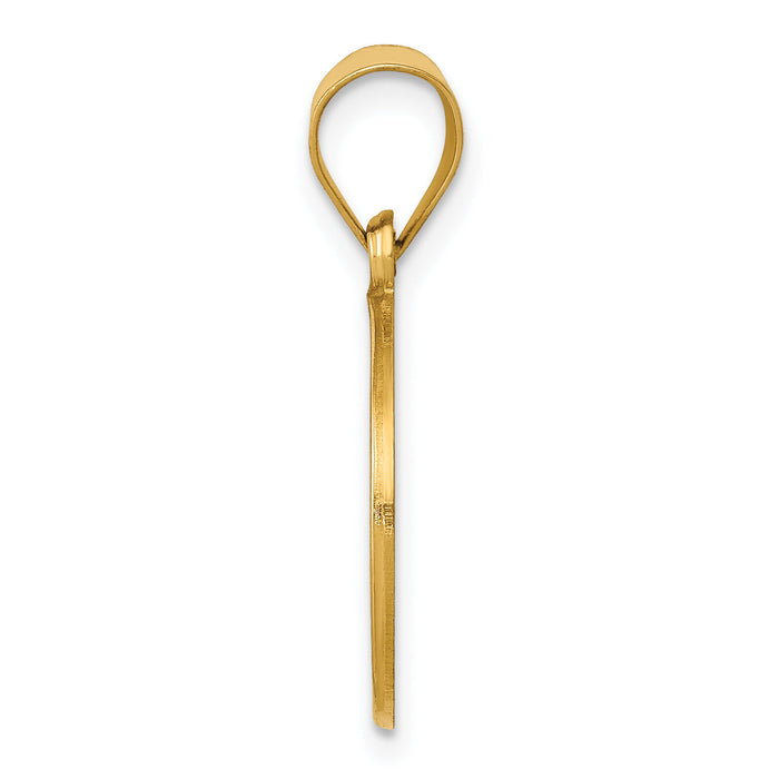 14k Polished and Satin St John Baptist Medal Hollow Pendant-XR1335