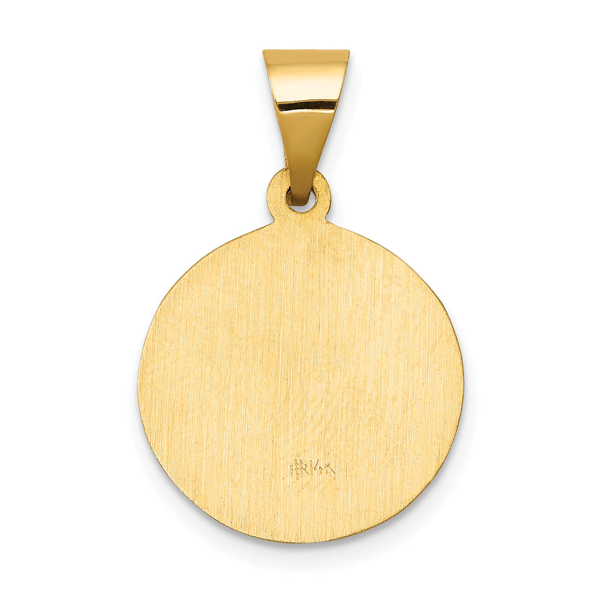 14k Polished and Satin St John Baptist Medal Hollow Pendant-XR1335