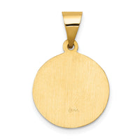 14k Polished and Satin St John Baptist Medal Hollow Pendant-XR1335