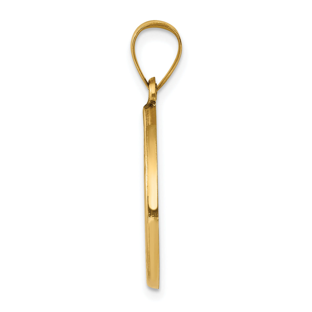 14k Polished and Satin St John Baptist Medal Hollow Pendant-XR1336