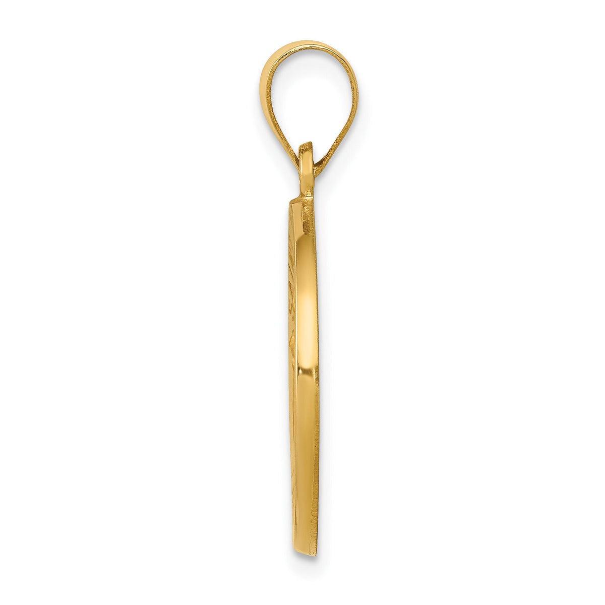 14k Polished and Satin St John Baptist Medal Hollow Pendant-XR1337