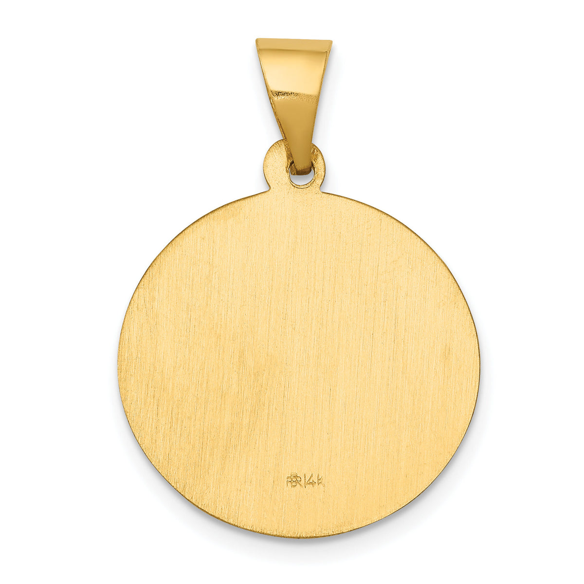 14k Polished and Satin St John Baptist Medal Hollow Pendant-XR1337