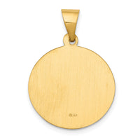 14k Polished and Satin St John Baptist Medal Hollow Pendant-XR1337