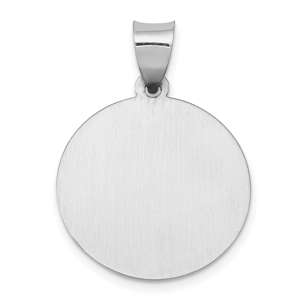 14k White Gold Polished and Satin St Joseph Medal Hollow Pendant-XR1340