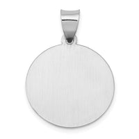 14k White Gold Polished and Satin St Joseph Medal Hollow Pendant-XR1340