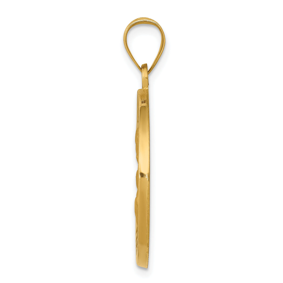 14k Polished and Satin St Joseph Medal Hollow Pendant-XR1341