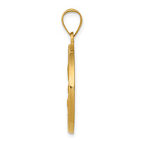14k Polished and Satin St Joseph Medal Hollow Pendant-XR1341