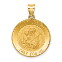 14k Polished and Satin St Joseph Medal Hollow Pendant-XR1341