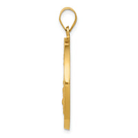 14k Polished and Satin St Joseph Medal Hollow Pendant-XR1342