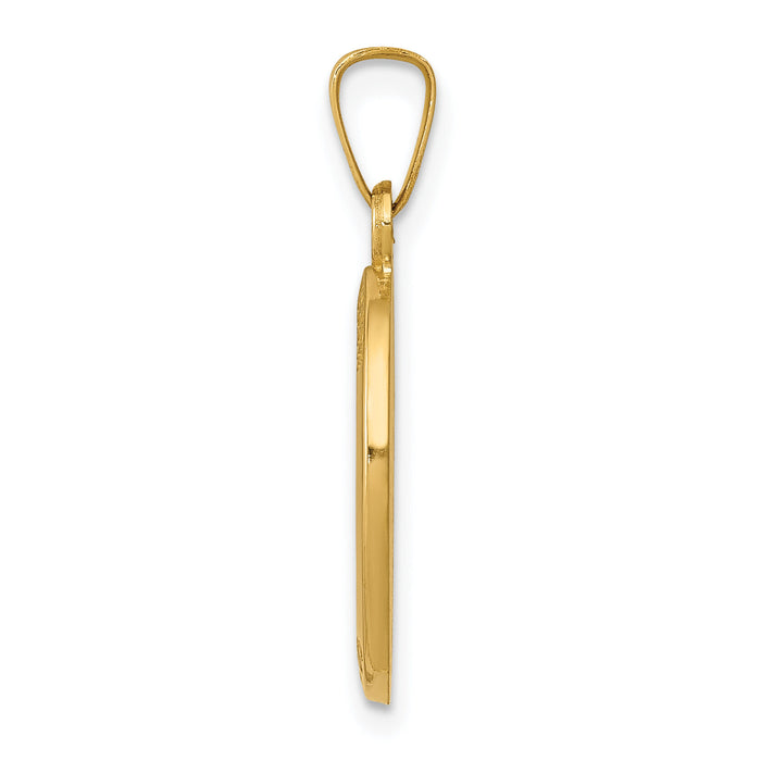 14k Polished and Satin St Joseph Medal Hollow Pendant-XR1343