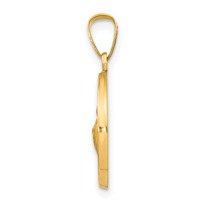14k Polished and Satin St Jude Thaddeus Medal Hollow Pendant-XR1345