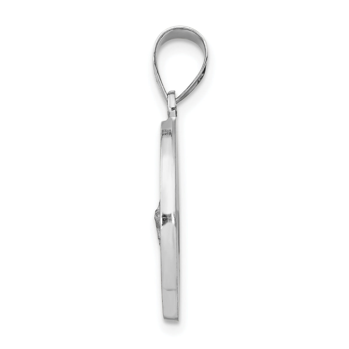 14K White Gold Polish/Satin St Jude Thaddeus Medal Hollow Pendant-XR1347