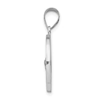 14K White Gold Polish/Satin St Jude Thaddeus Medal Hollow Pendant-XR1347