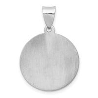 14K White Gold Polish/Satin St Jude Thaddeus Medal Hollow Pendant-XR1347