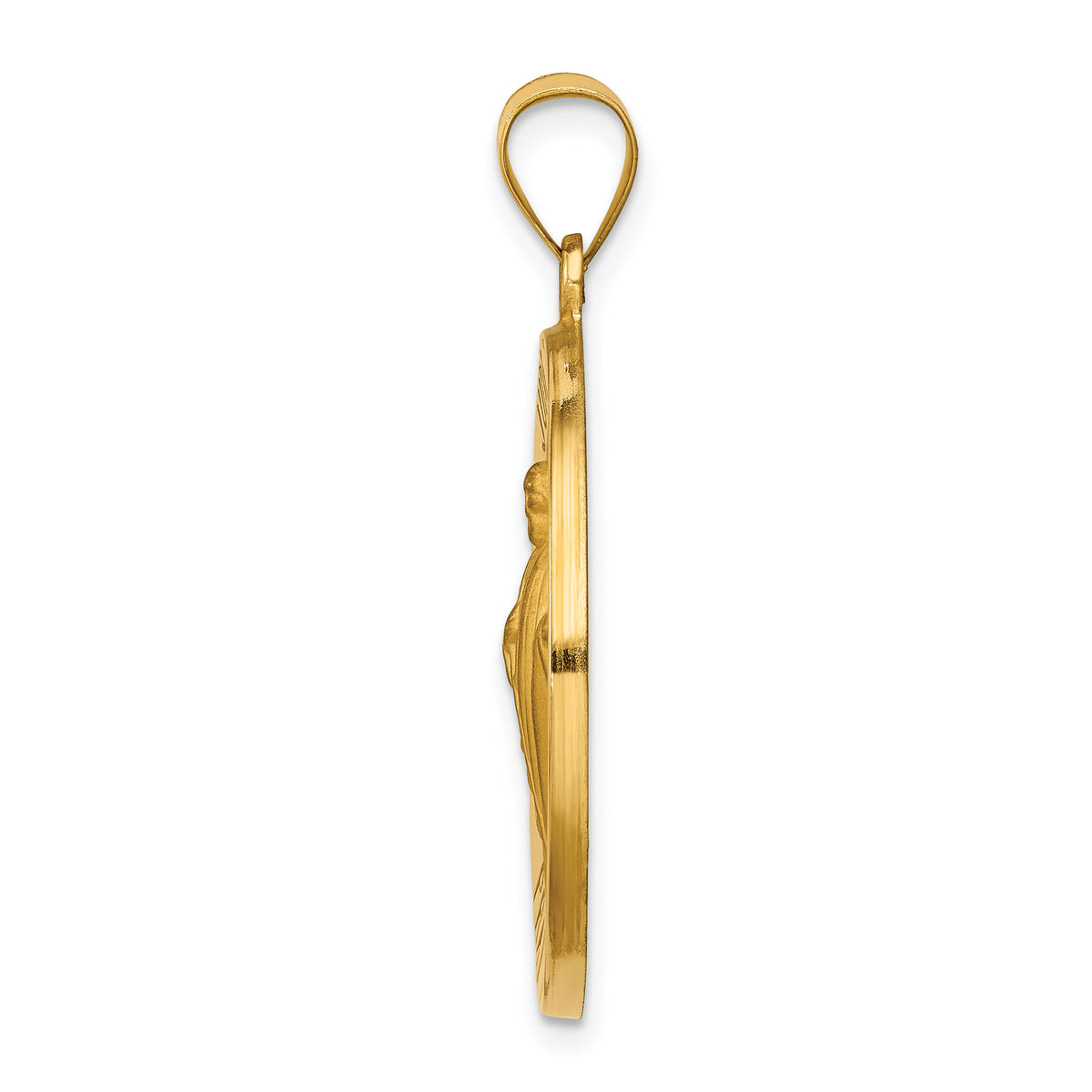 14k Polished and Satin St Jude Thaddeus Medal Hollow Pendant-XR1348