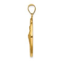 14k Polished and Satin St Jude Thaddeus Medal Hollow Pendant-XR1348