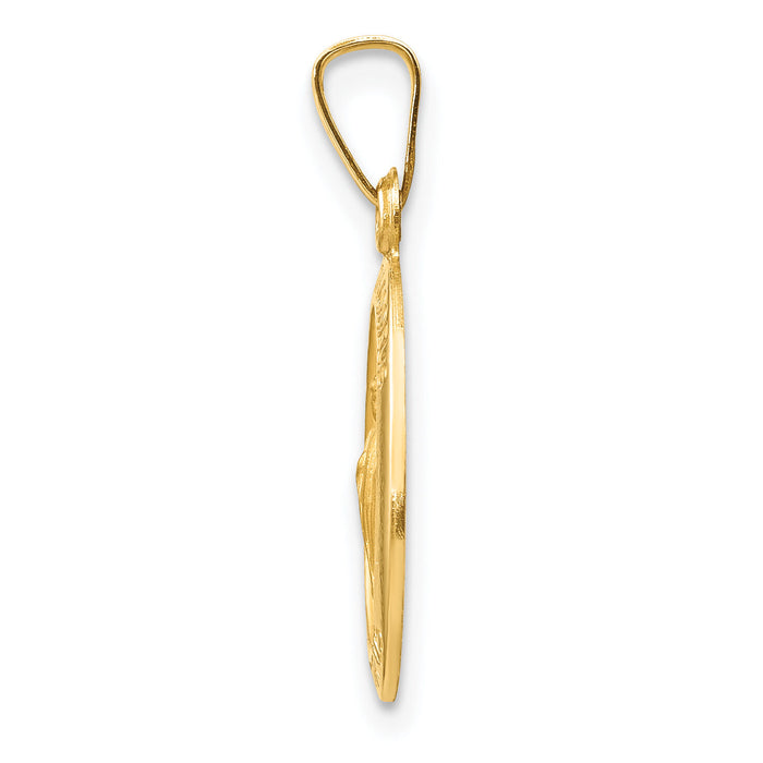 14k Polished and Satin St Jude Thaddeus Medal Hollow Pendant-XR1349