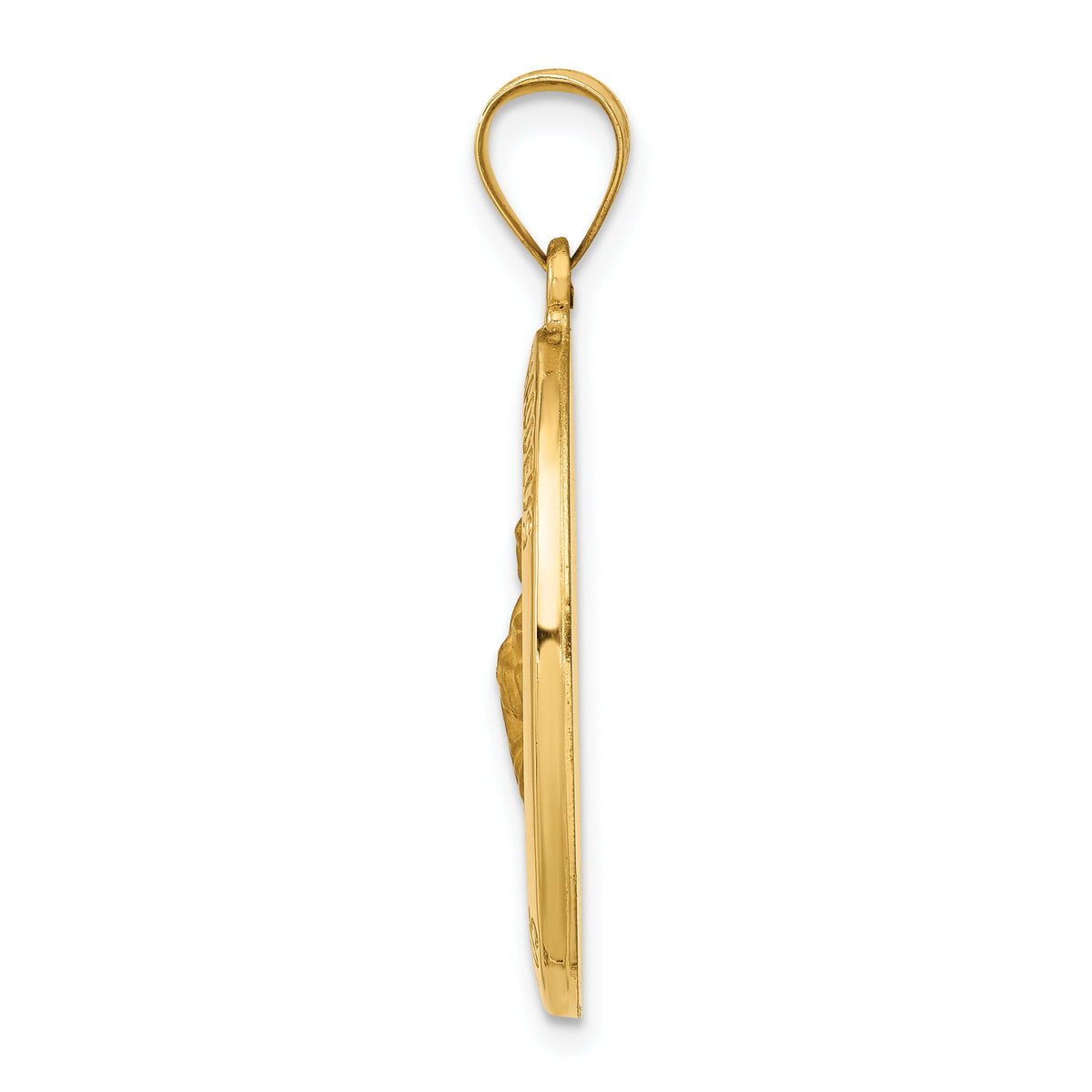14k Polished and Satin St Jude Thaddeus Medal Hollow Pendant-XR1351