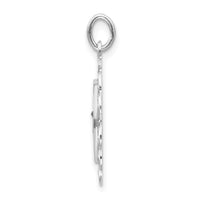 14K White Gold Polish/Satin St Jude Thaddeus Medal Hollow Pendant-XR1352