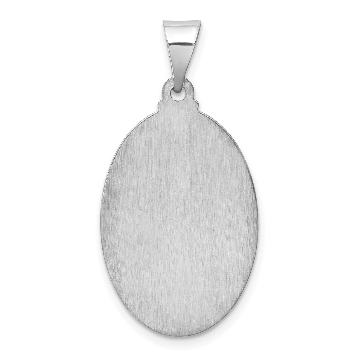 14K White Gold Polish/Satin St Jude Thaddeus Medal Hollow Pendant-XR1352