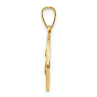 14k Polished and Satin St Lucy Medal Hollow Pendant-XR1353