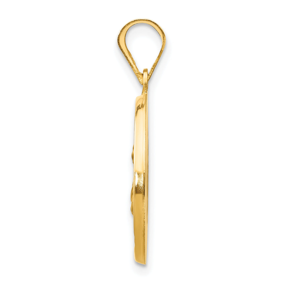 14k Polished and Satin St Lucy Medal Hollow Pendant-XR1354