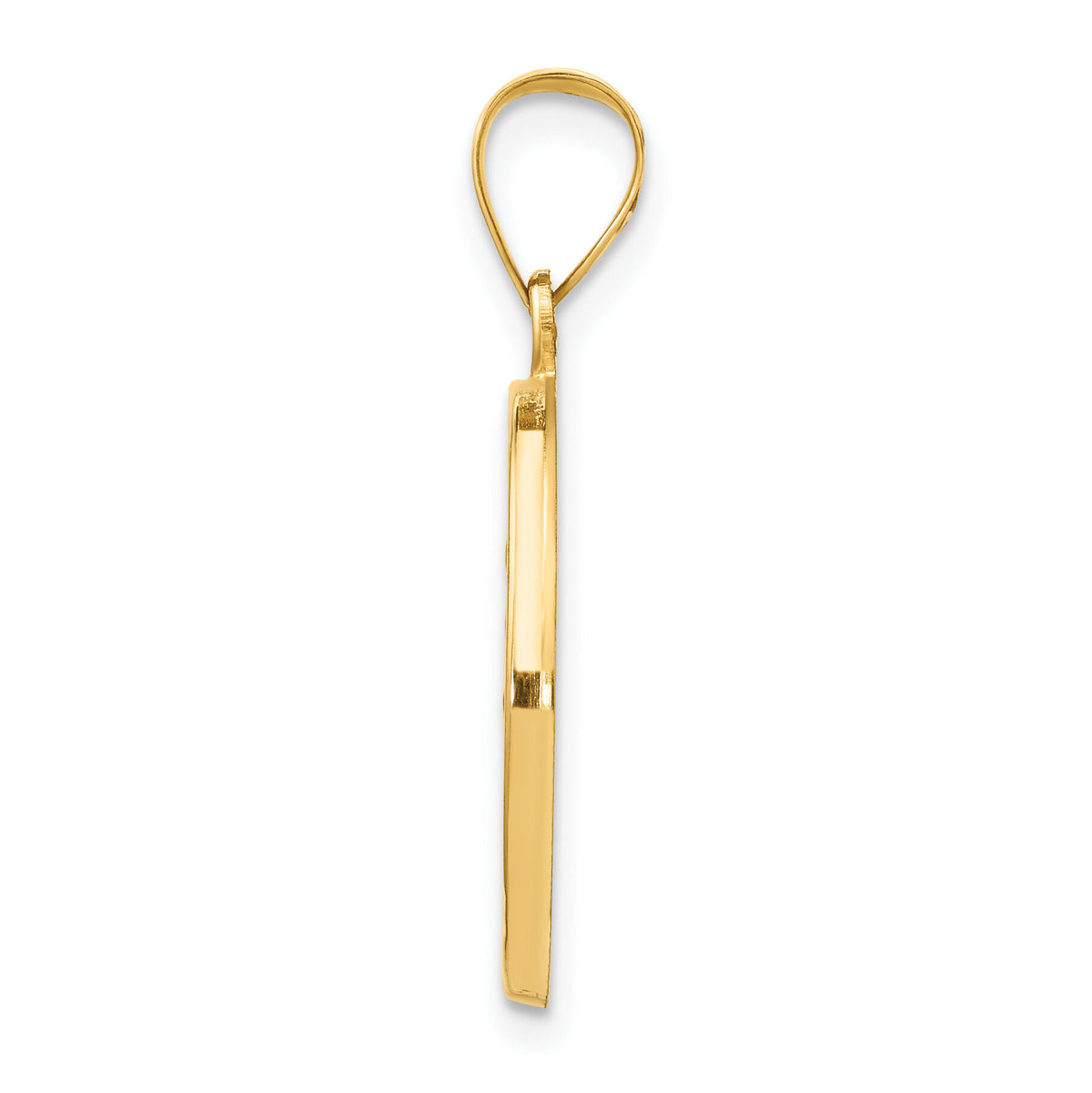 14k Polished and Satin St Luke Medal Hollow Pendant-XR1355