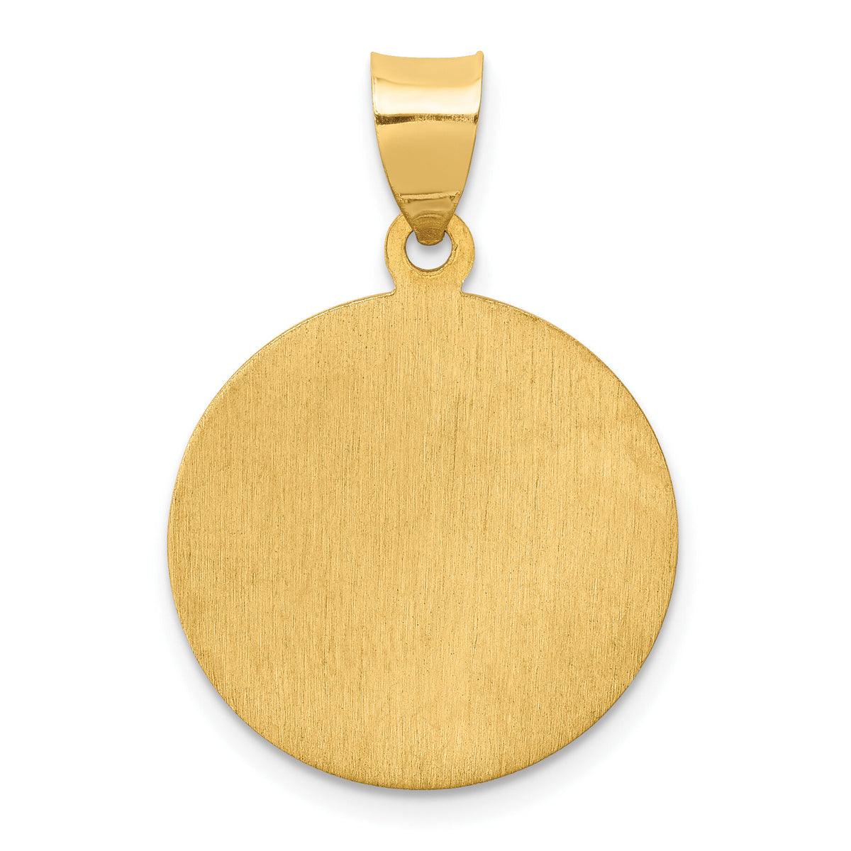 14k Polished and Satin St Luke Medal Hollow Pendant-XR1355