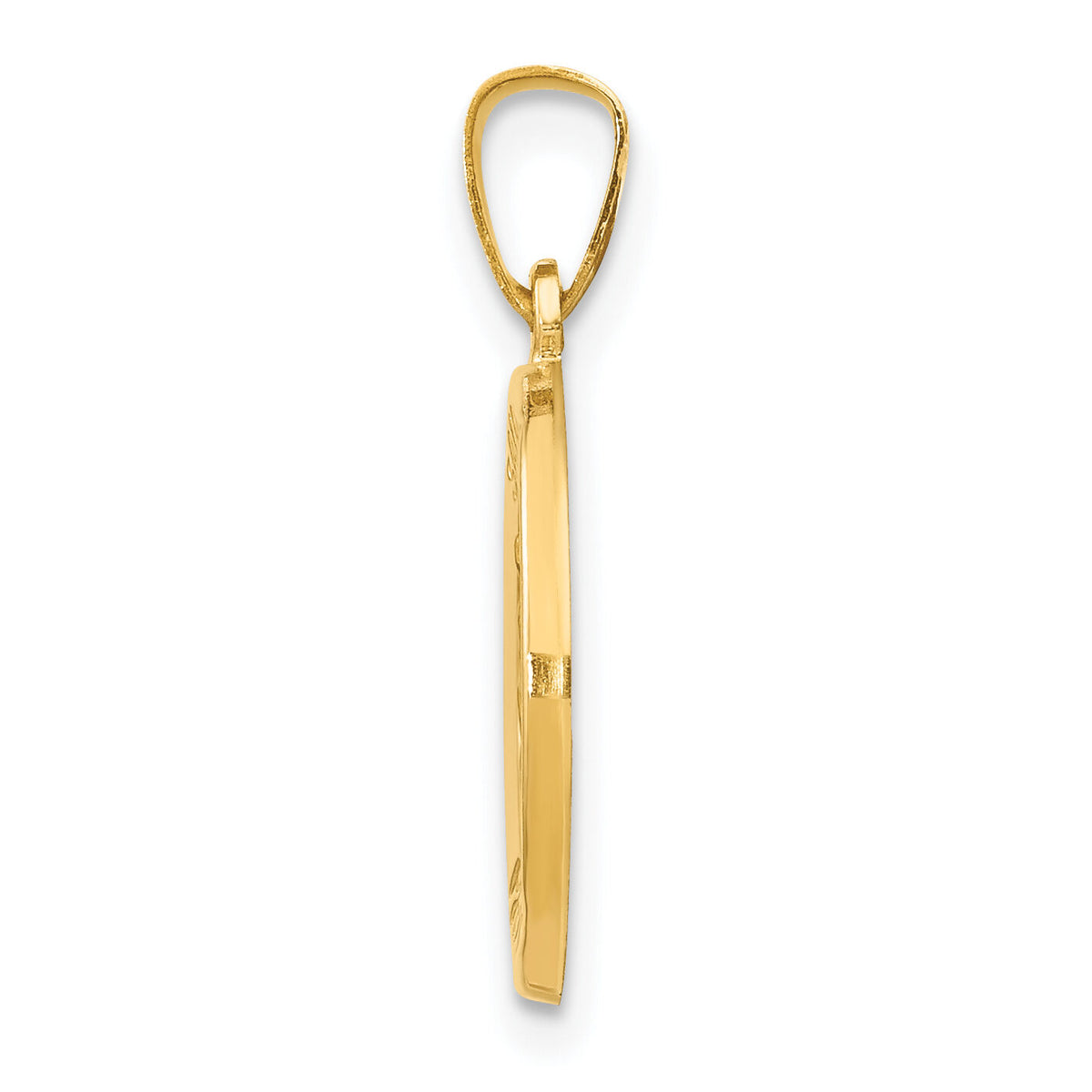 14k Polished and Satin St Luke Medal Hollow Pendant-XR1356