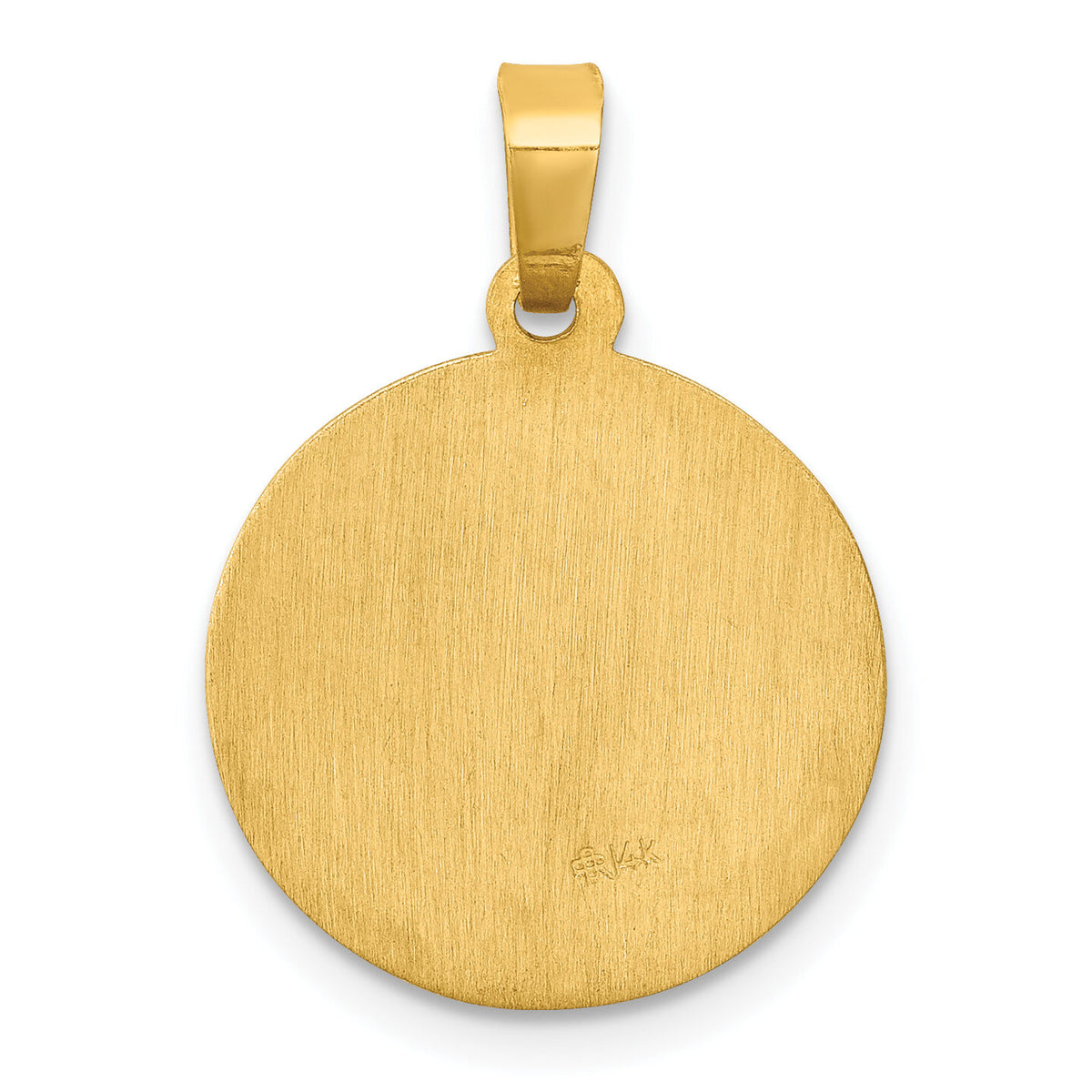 14k Polished and Satin St Luke Medal Hollow Pendant-XR1356