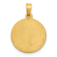 14k Polished and Satin St Luke Medal Hollow Pendant-XR1356