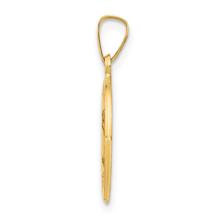 14k Polished and Satin St Mark Medal Hollow Pendant-XR1357