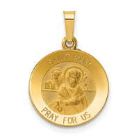 14k Polished and Satin St Mark Medal Hollow Pendant-XR1357