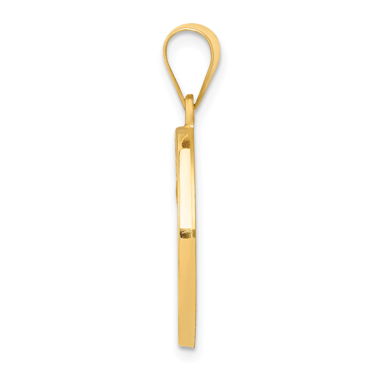 14k Polished and Satin St Matthew Medal Hollow Pendant-XR1360