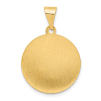 14k Polished and Satin St Matthew Medal Hollow Pendant-XR1360