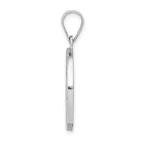 14k White Gold Polished and Satin St Matthew Hollow Pendant-XR1361